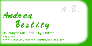 andrea beslity business card